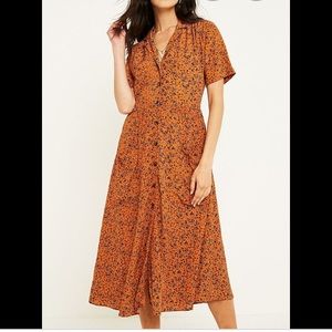 Midi button up shirt dress